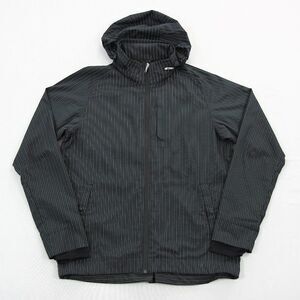 Lululemon Full Zip Vented Performance Reflective Jacket Black Striped Size L